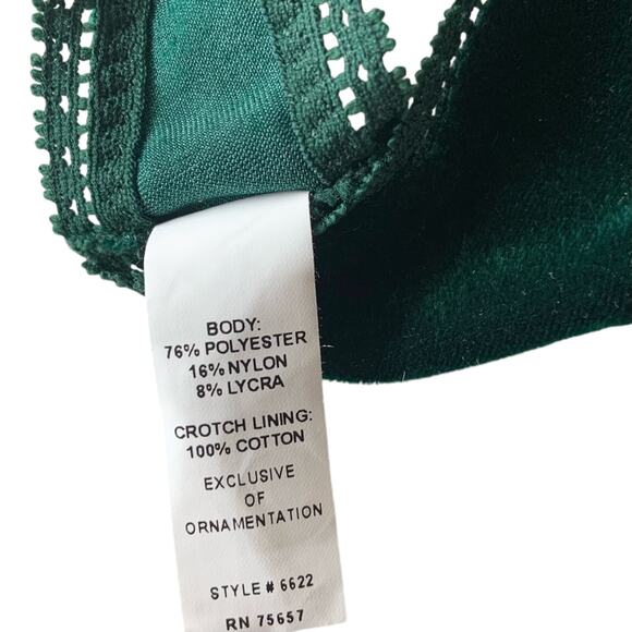 On Gossamer Green Velvet Vintage Thong Panty Majestic 2005 Collection RARE S/M - Picture 5 of 10